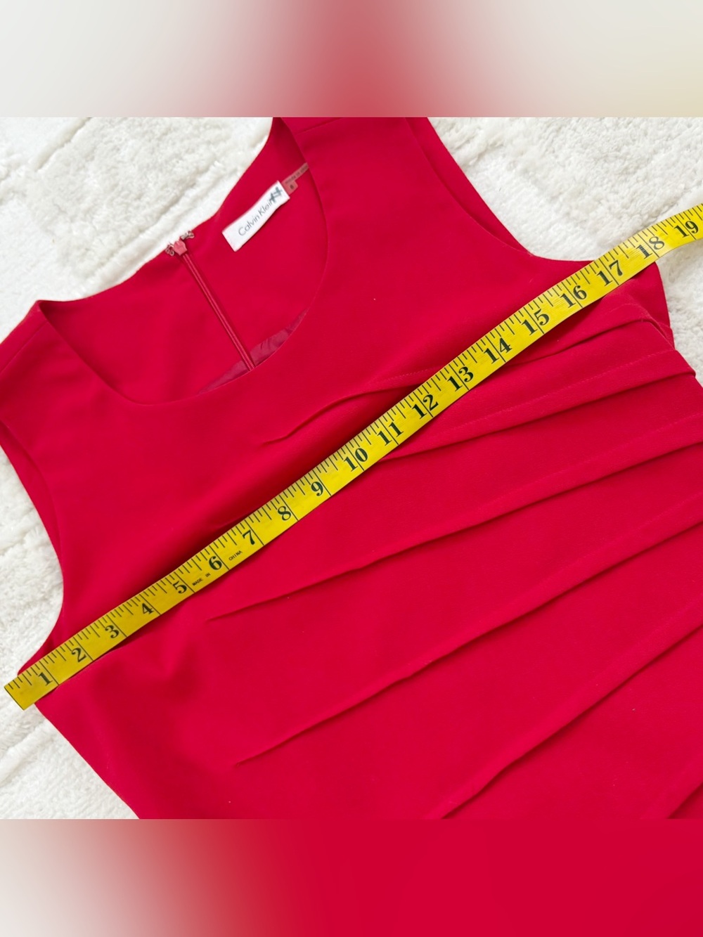 Calvin Klein Sleeveless Red Sheath Dress 6 - Picture 10 of 12